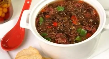 Sopa De Lentilha Com Carne Seca - Mulher Das Receitas